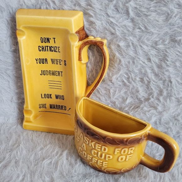 Comical Kitchen or Office Retro Decor Set Vintage Japan Homewares - Picture 2 of 7